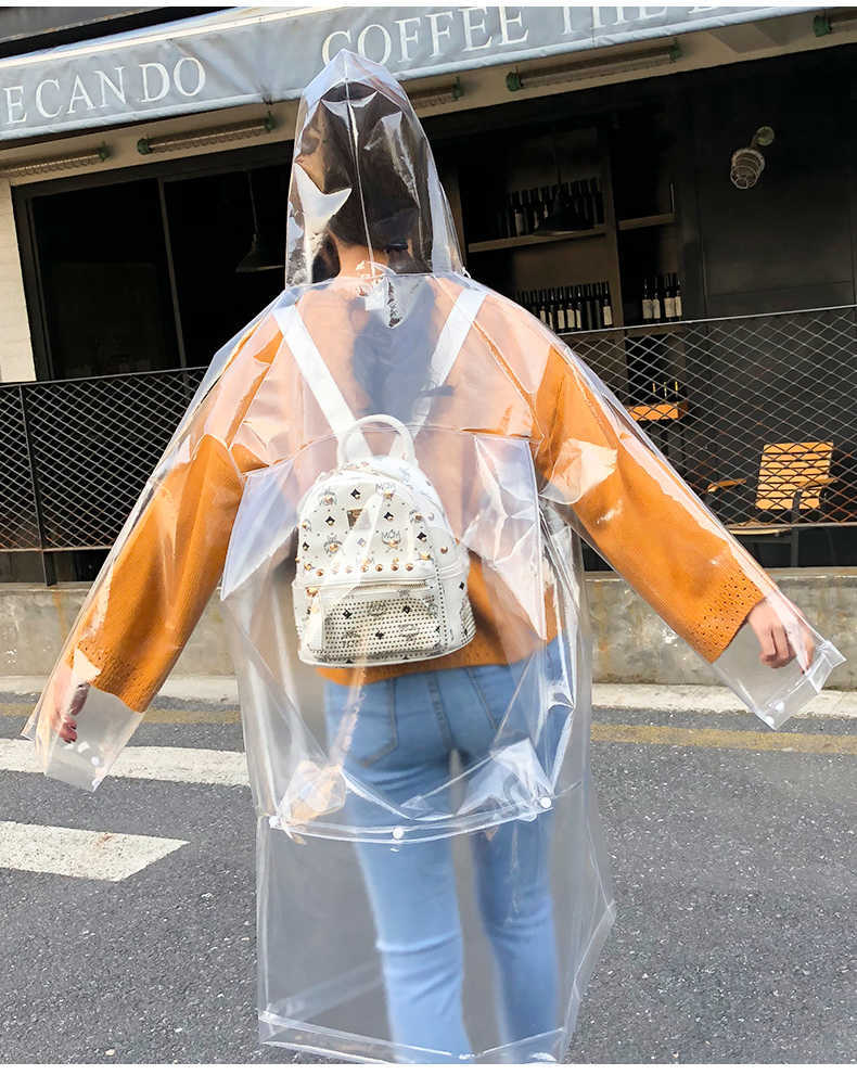 FreeSmily Fashion Transparent Raincoat Adulto Caminhadas Ao Ar Livre Pesca Raincoat EVA Plastic Proteção Ambiental Raincoat L230620