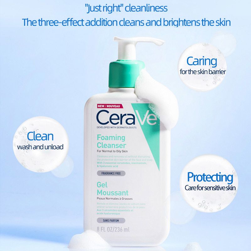 Creme 236ml Cerave Gel acido Detergente viso non schiumogeno Controllo dell'olio Idratante Antietà Detergente viso l'acne Gel il trattamento corretto del corpo