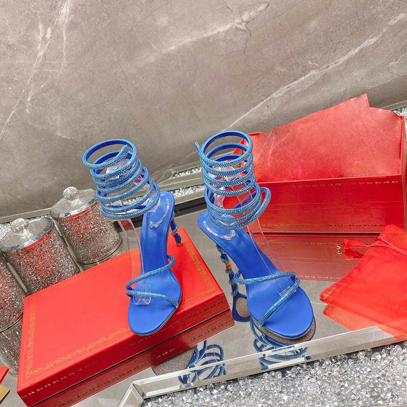 Berömda lyxdesigner Sandaler High Heels Margot Crystal Sandal 105 Designer Shoes Luxury Slides Party Shoes Designer Heels Cleo Sandal Women