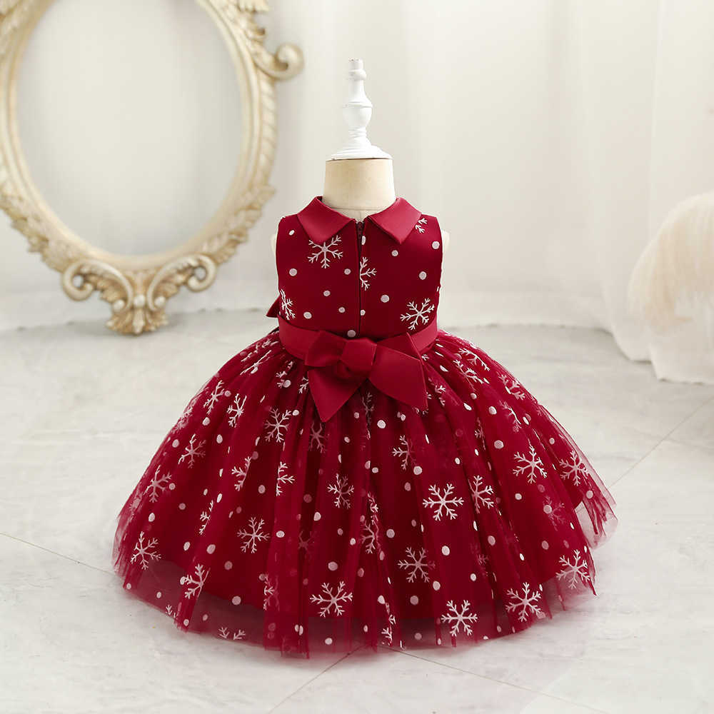 Robes de fille Noël Kid Girl Dress Snowflake Party Dress pour bébé 1 an anniversaire enfant en bas âge enfants robe de princesse robe de baptême 1-6YHKD230712