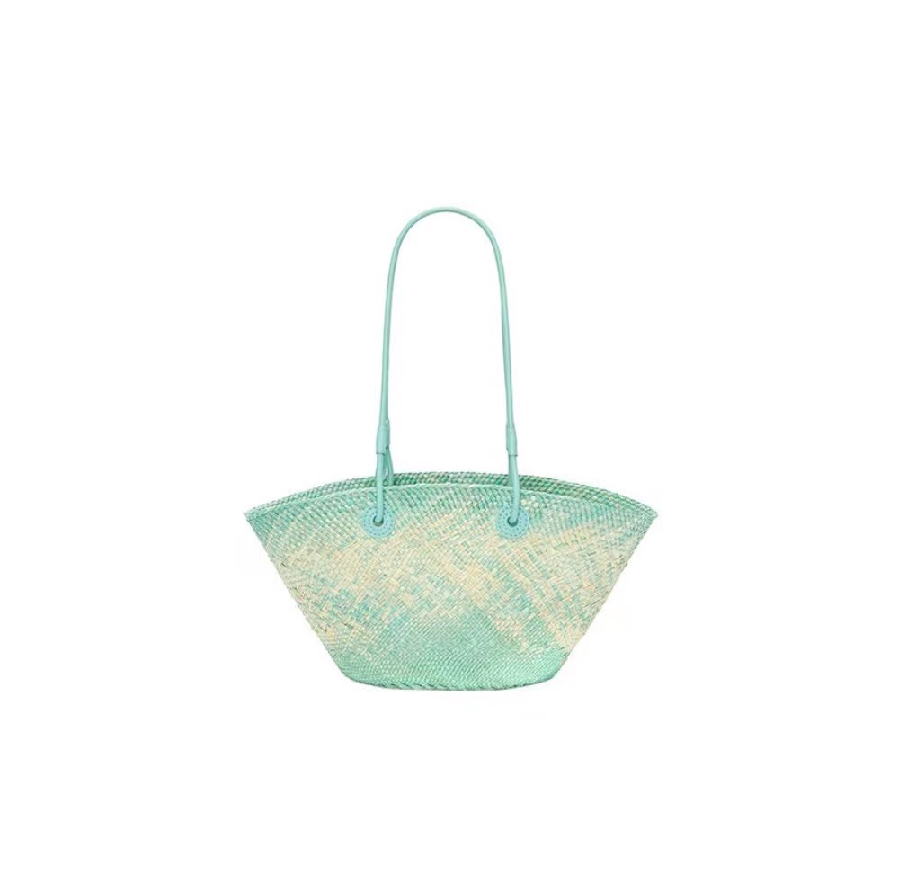 Designer vegetable basket tote bag straw woven bag hand-woven embossed patch tote bag shopping bag handbag shoulder bag size