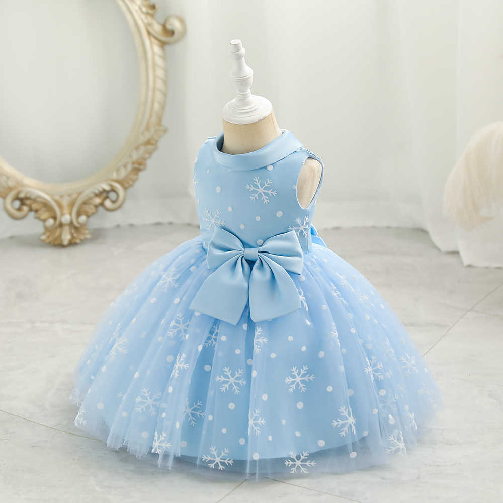 Robes de fille Noël Kid Girl Dress Snowflake Party Dress pour bébé 1 an anniversaire enfant en bas âge enfants robe de princesse robe de baptême 1-6YHKD230712