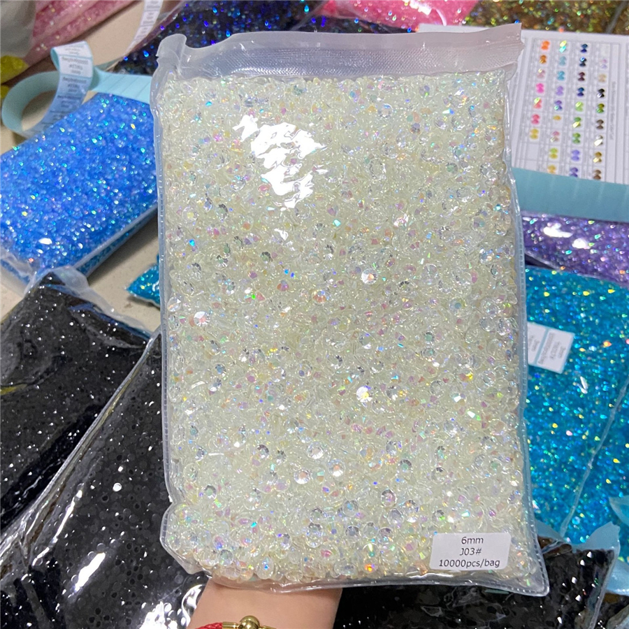 100000Peças/saco 3mm Flat Back AB Cristal Nail Art Strass para Nail Art Decorações, Round Crystal Gems Adesivos para Roupas e Artesanato Fast ship