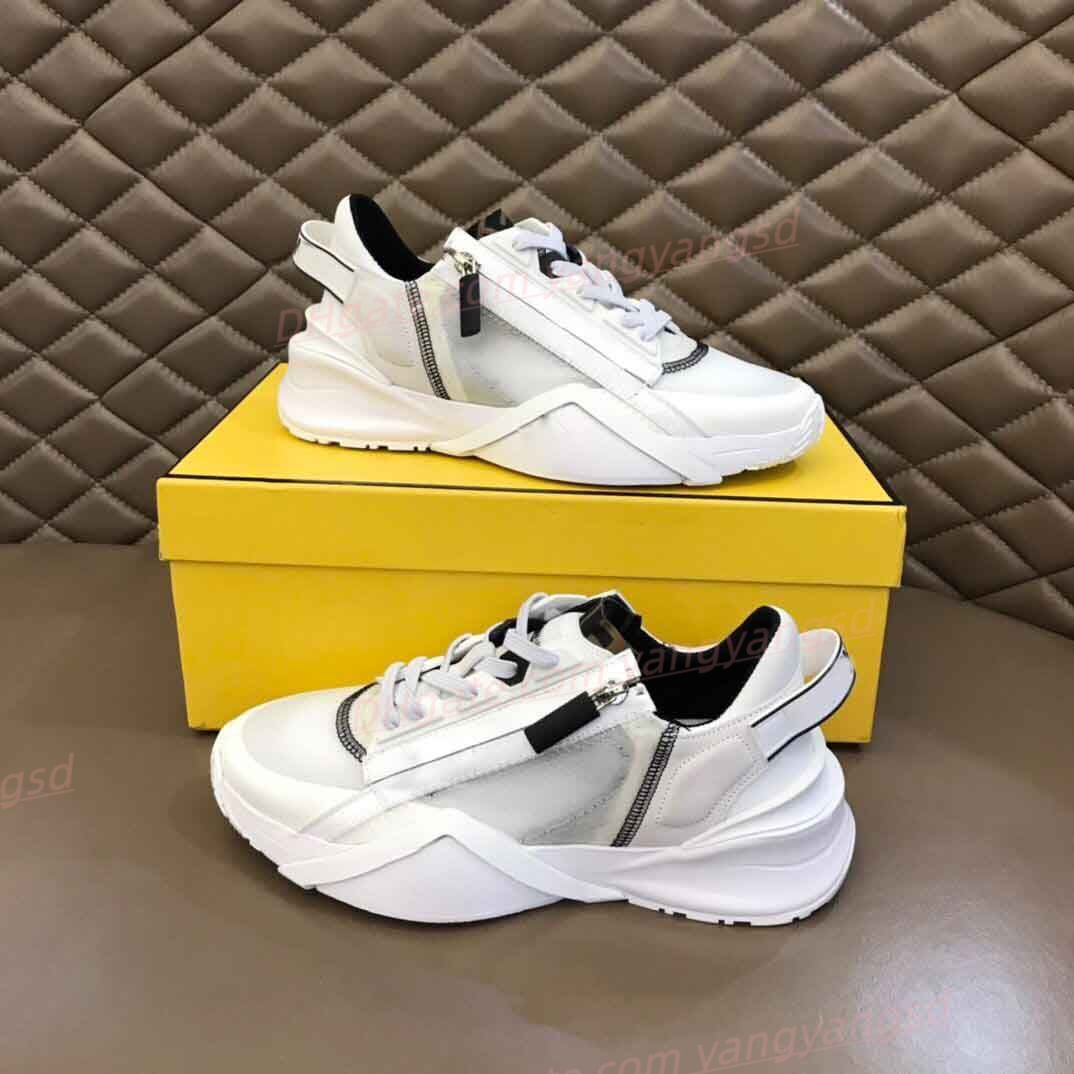 Sportif Élégant Designer Marques Hommes FLOW Baskets Chaussure Hommes Chaussures De Course Maille Respirant Homme Fermeture Éclair Planche À Roulettes Semelle En Caoutchouc Tissus Techniques Entraîneur En Plein Air Sneaker