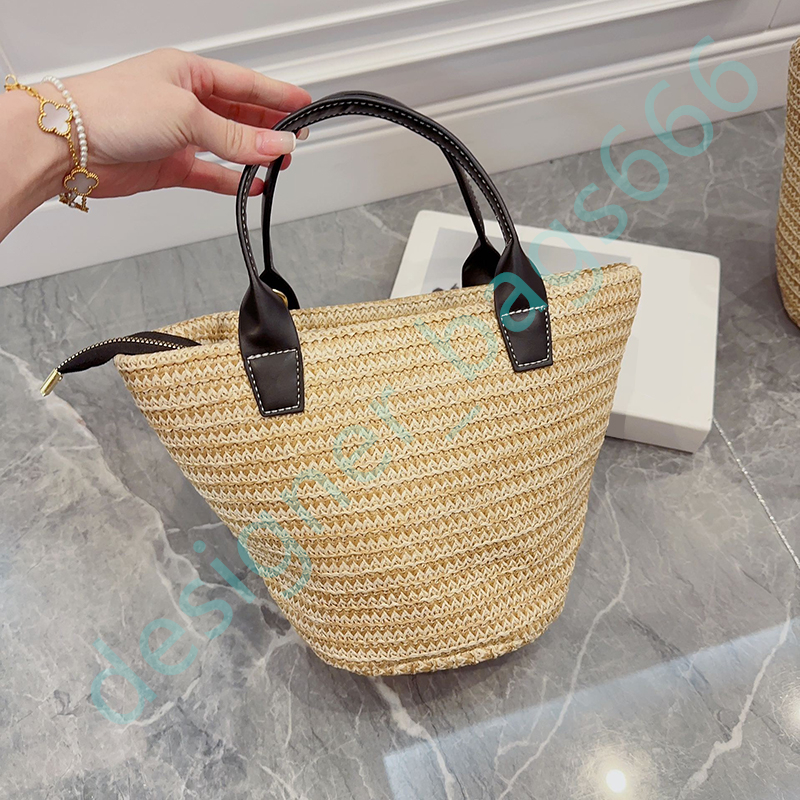 Designer Tote Bag Women Handbag French Niche Vegetable Basket Bags Shoulder Bag Beach Bag Handmade Straw Bag Leisure Crossbody Bags Retro Seaside Woven Bag Vacation