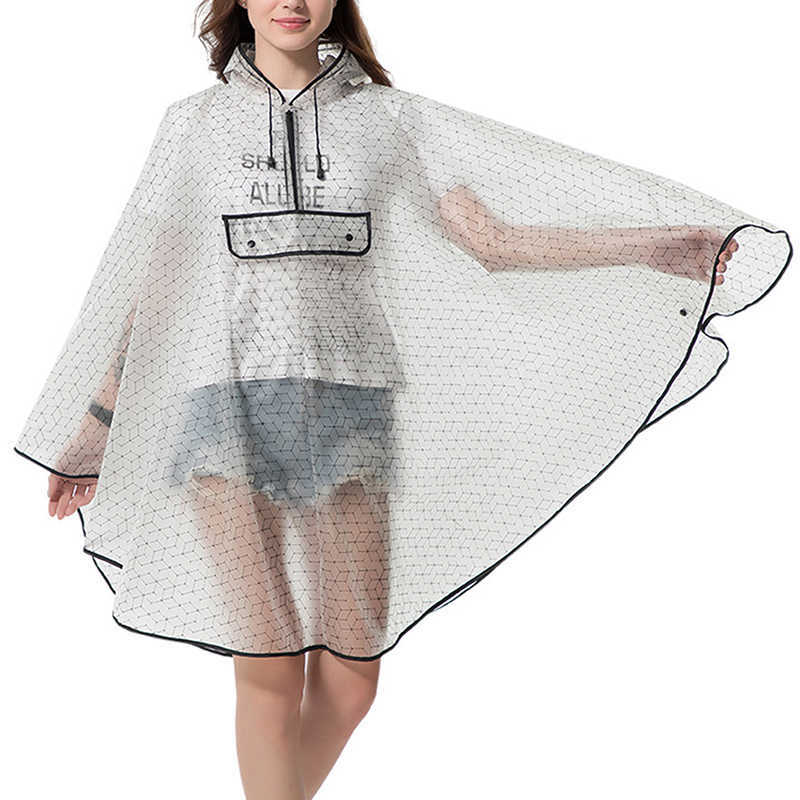 Nouvelle Mode Qualité Imperméable En Plastique Réutilisable EVA Femmes Cape De Pluie Imperméable Hommes Poncho À Capuche Pour Randonnée Équitation L230620