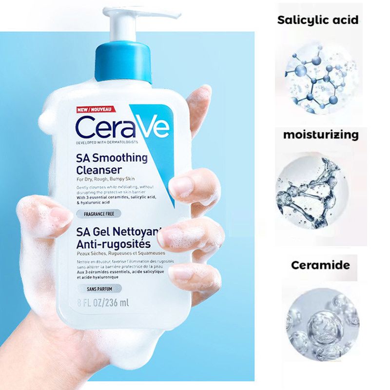 크림 236ml Cerave Acid Gel 비 포밍 페이셜 클렌저 오일 제어 보습 노화 방지 여드름 얼굴 클렌저 바디 올바른 처리 젤