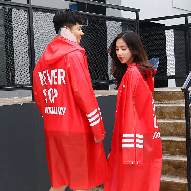 Lovers Black Raincoat Fashion Couple Rainwear EVA Men Raincoats Transparent Women Rain Coat Adult Cloak Rain Poncho Dropshipping L230620