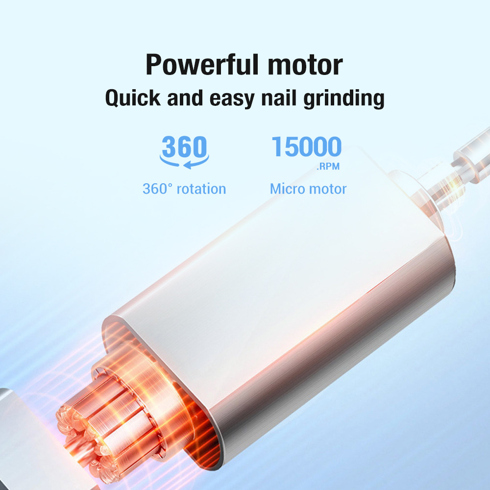 Machine de perceuse électrique sans fil d'équipement d'art d'ongle avec le fichier E de direction inverse avant d'affichage à LED pour l'ensemble de manucure d'acrylique