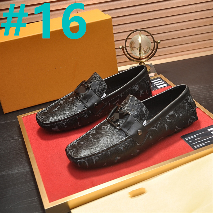 68 modèle hommes en cuir véritable Designer Slip On Dress Chaussures Brogues Wedding Party Business Flats Classique Marque Casual MocassinsTaille 38-46