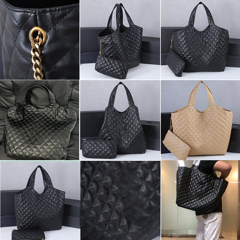 Tote bag designer bags Icare Maxi Shopping Bag in Quilted lambskin large capacity beach bag big purses for women handbag tote for travel shopping Tote bag black