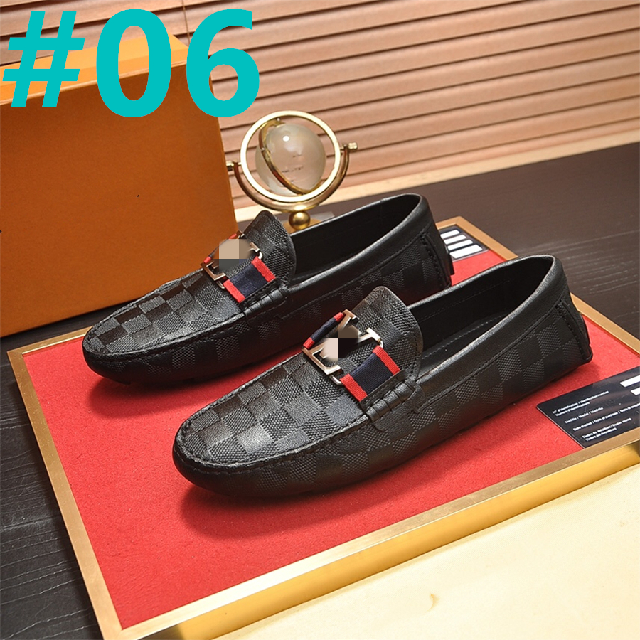 68 model Men Genuine Leather Designer Slip On Dress Shoes Brogues Wedding Party Business Flats Classic Brand Casual LoafersSize 38-46