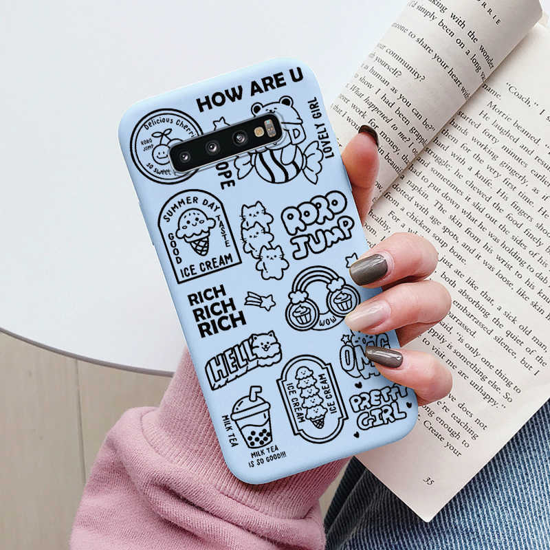 Case For Samsung Galaxy S10 S 10 Plus S10E Phone Cover Cute Cartoon Candy Painted Soft TPU Coque For Samsung S10 S10+ S10E Funda L230619