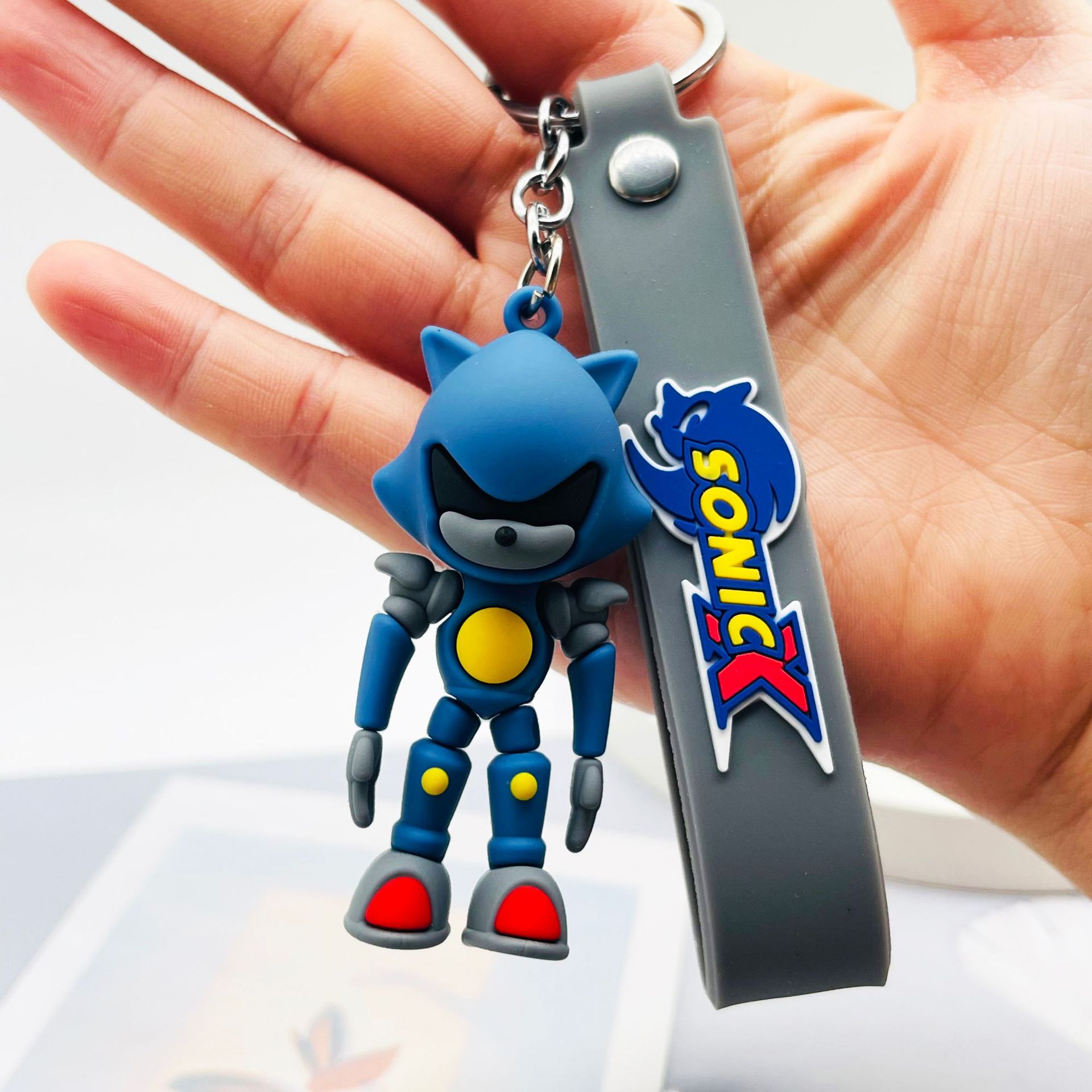 Novo anime Supersonic Sonic PVC Chaveiro Caricatura Bolsa Casal Chaveiro Pingente Presente para Estudante