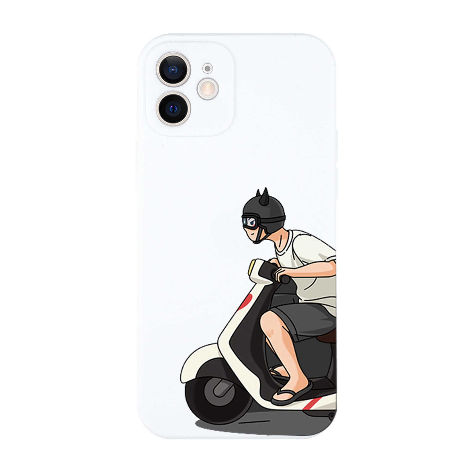 Capa de telefone para motocicleta, menino, casal, para iPhone 13 12 11 Pro MAX X XS Max XR Mini SE 7 8 Plus Cartoon Silicon Soft Cover Fundas L230619