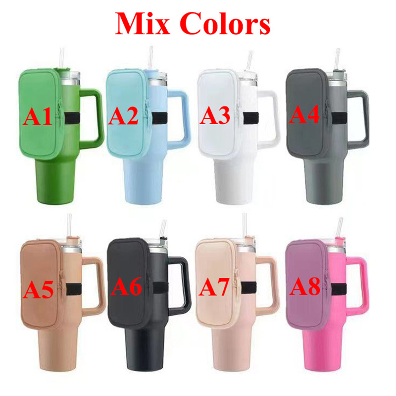 DIY Sublimation Water Bottle Zipper Pouch Multi-Function Protable Mini Bottle Bag For 40oz Tumblers Running Drink Cup Storage Bags
