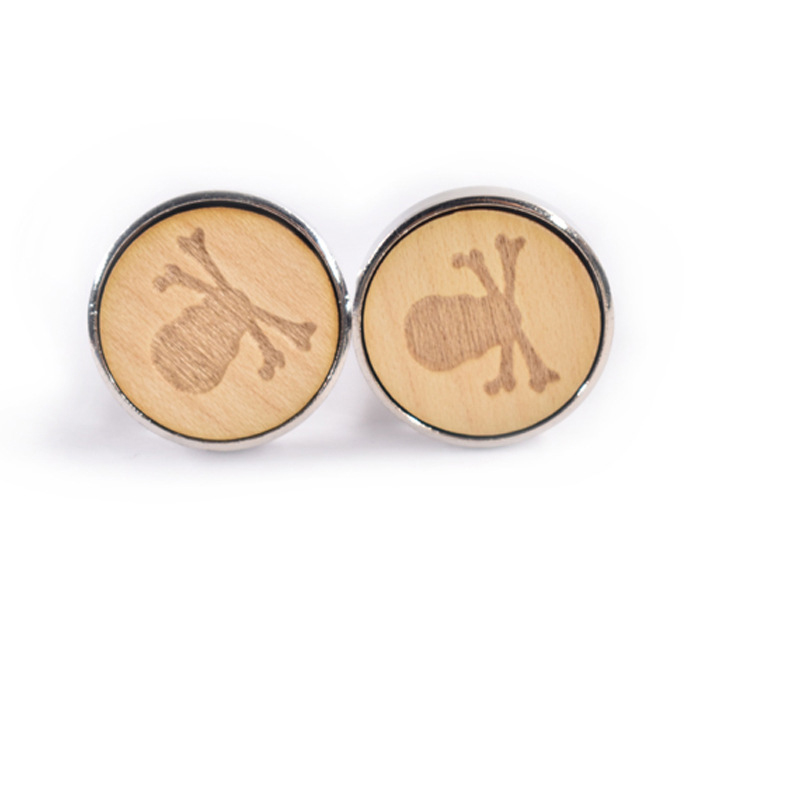 Laser Cut Wood Cufflinks Links Cuff Cuff Dachshund Wooden Cufflinks Animal Jewelry x 1 زوج