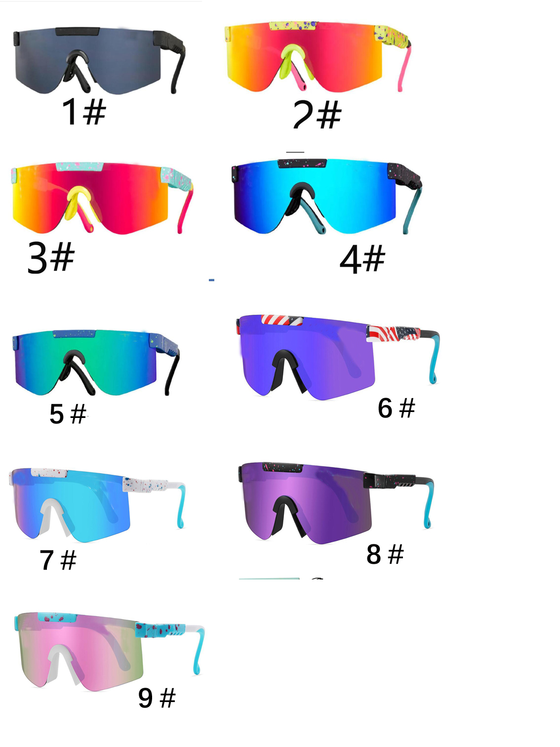 İlkbahar Yaz Boy Moda Güneş Gözlüğü Motosiklet Gözlük Kızları Dazzle Renk Bisiklet Sporları Açık Çocuk Rüzgar Polarize Gözlük Çanta Kutusu 9 Molors