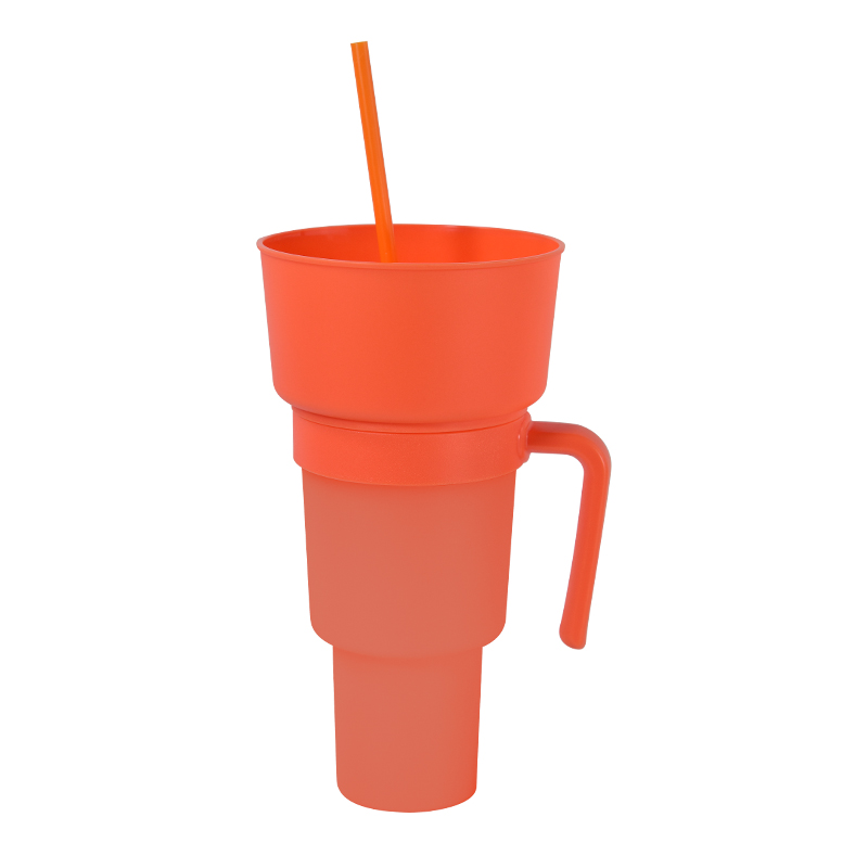 Tasse de coke en plastique PP avec tasse de paille et frites de pop-corn de poulet frit Bol de porte-gobelet créatif sans BPA Z11