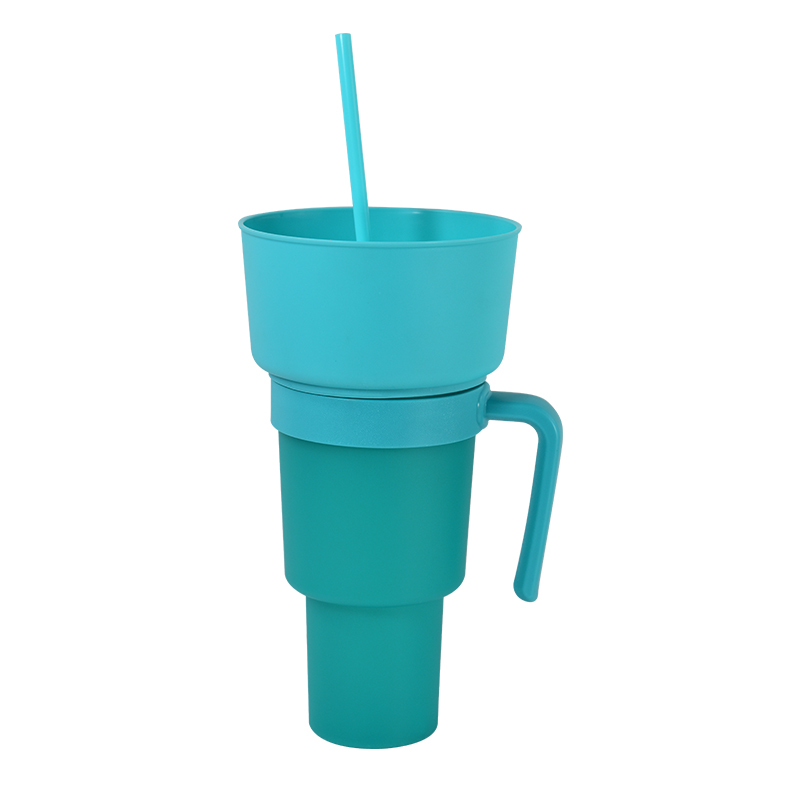 PP Пластиковая кокс -чашка со соломенной чашкой и жареной куриной попкорн фри творческая закусочная чашка чаша BPA бесплатно Z11