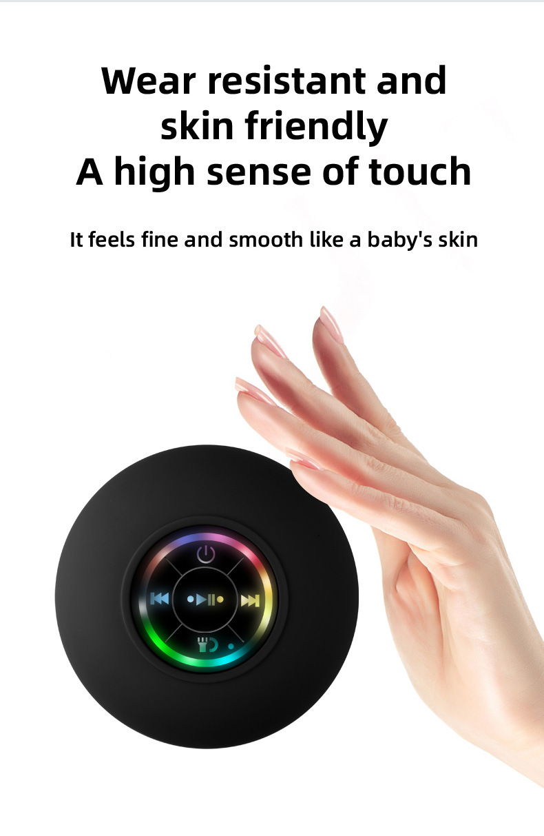 Mini Bluetooth högtalare Vattentät badrumsljud Trådlöst duschhögtalare RGB Light For Phone Soundbar Handfri bilhögtalare