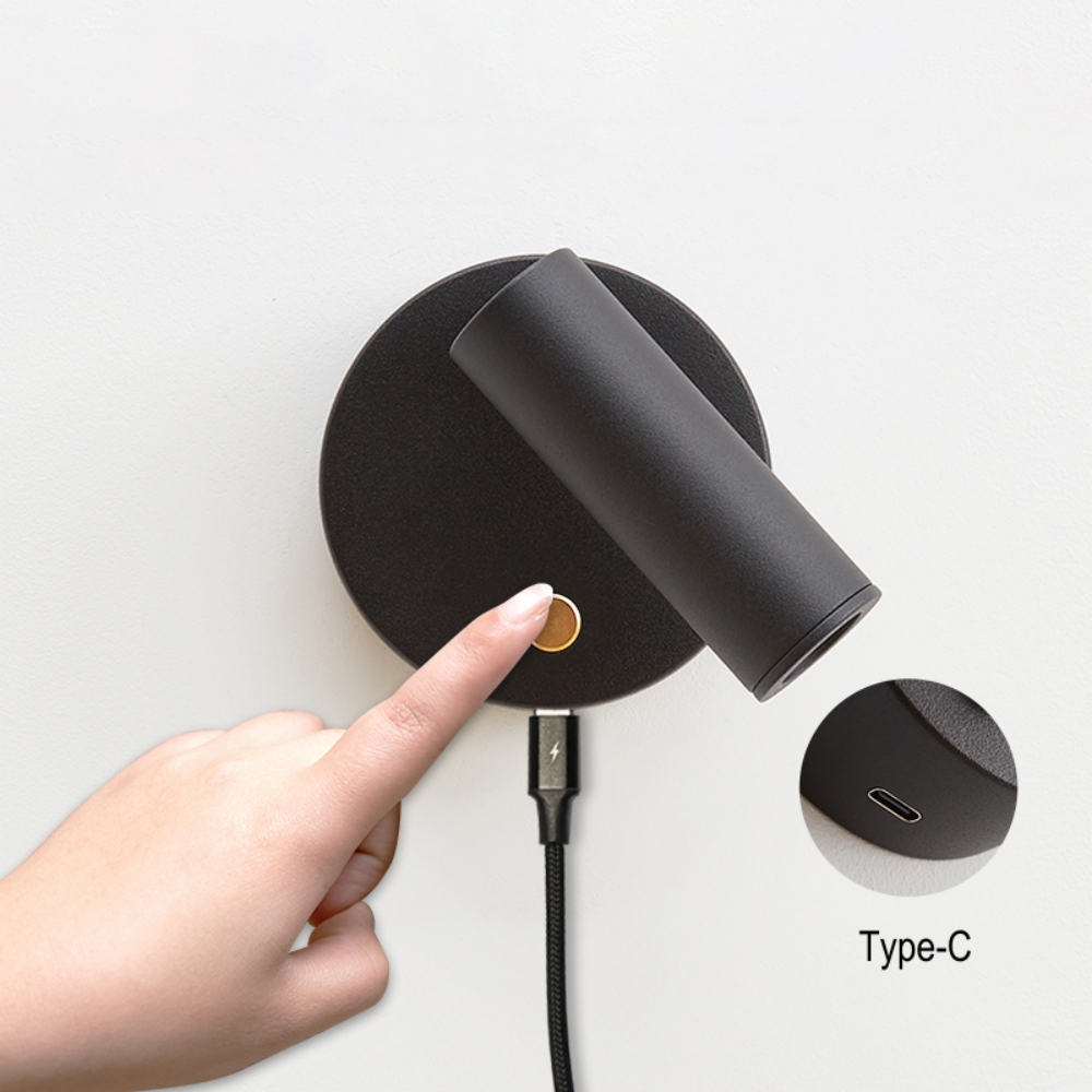 Lâmpada de parede sem fio Tokili Recarregável Tipo C Portal Touch Dimmer Switch Sem fio Arandelas LED Luz de sucção para leitura de cabeceira Luzes noturnas alimentadas por bateria