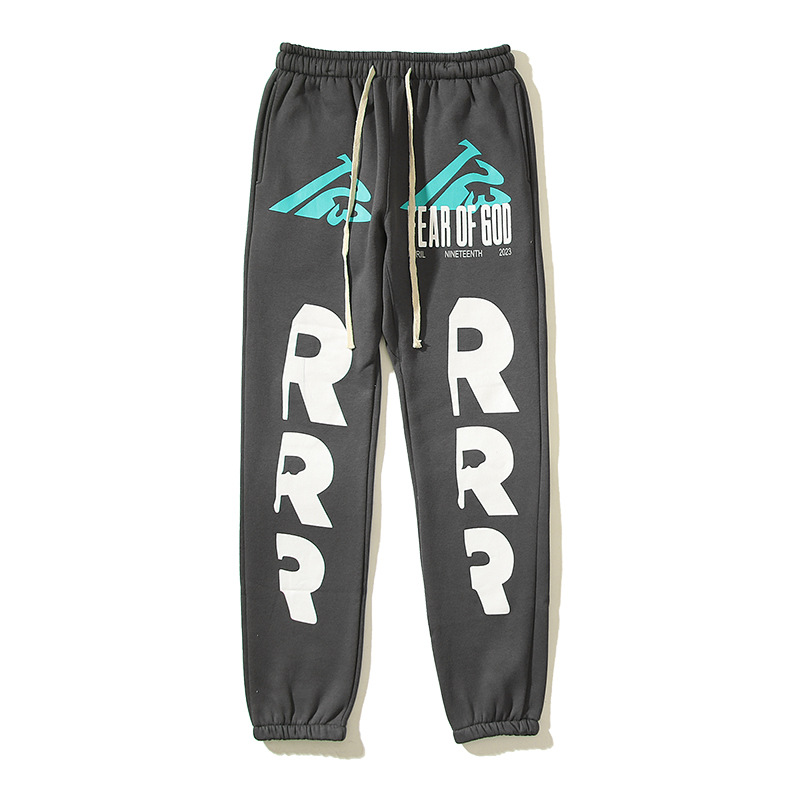 Pantalons de survêtement Hommes Hip Hop Coton Imprimé Unisexe Joggers Cordon Street Wear Pantalon 2 Couleurs