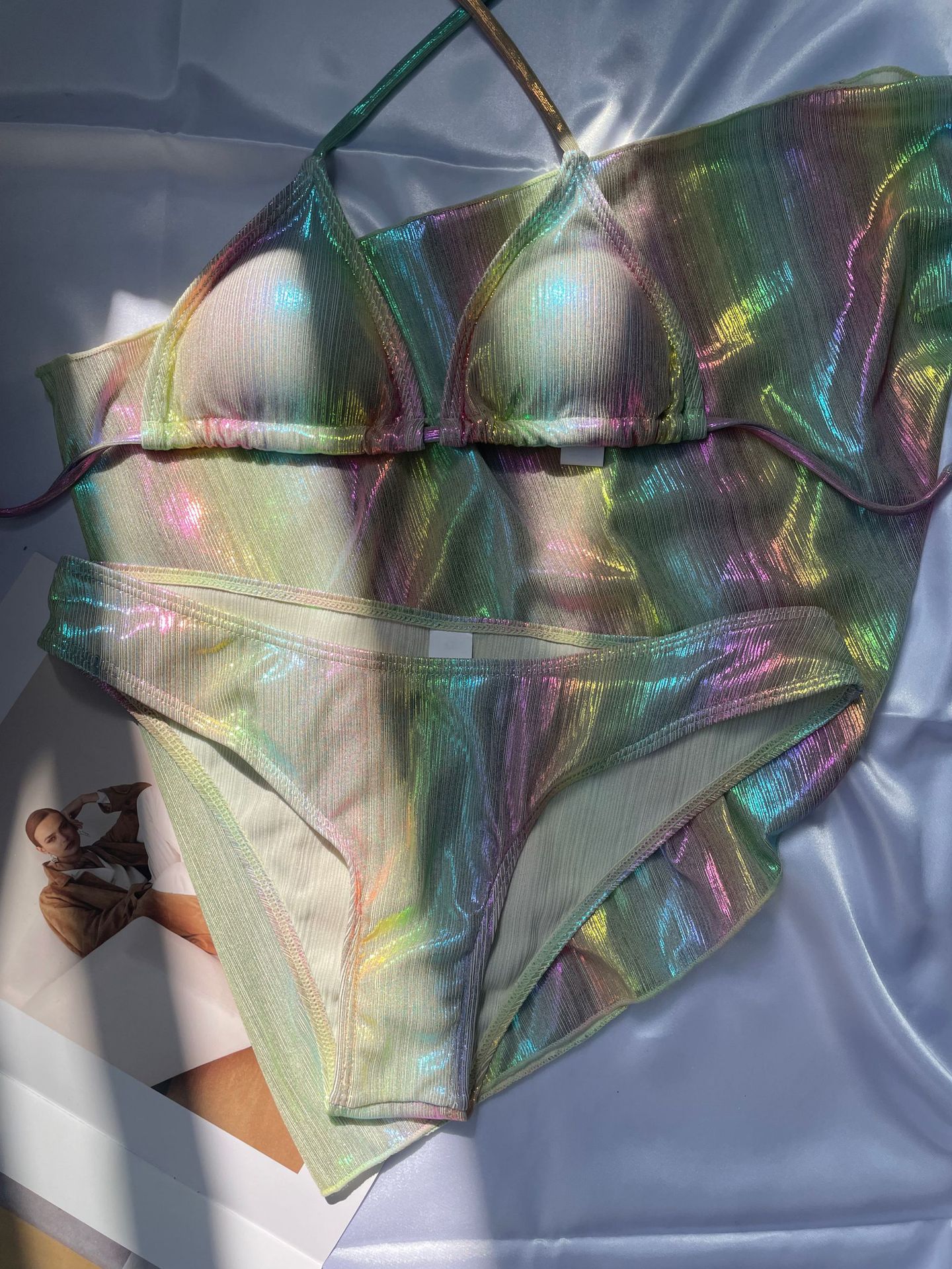 projektant bikini strojów kąpielowych bikini sex seksowy gradient trzyczęściowy strój kąpielowy nowy koronkowy ins dostępny w wielu kolorach stringi