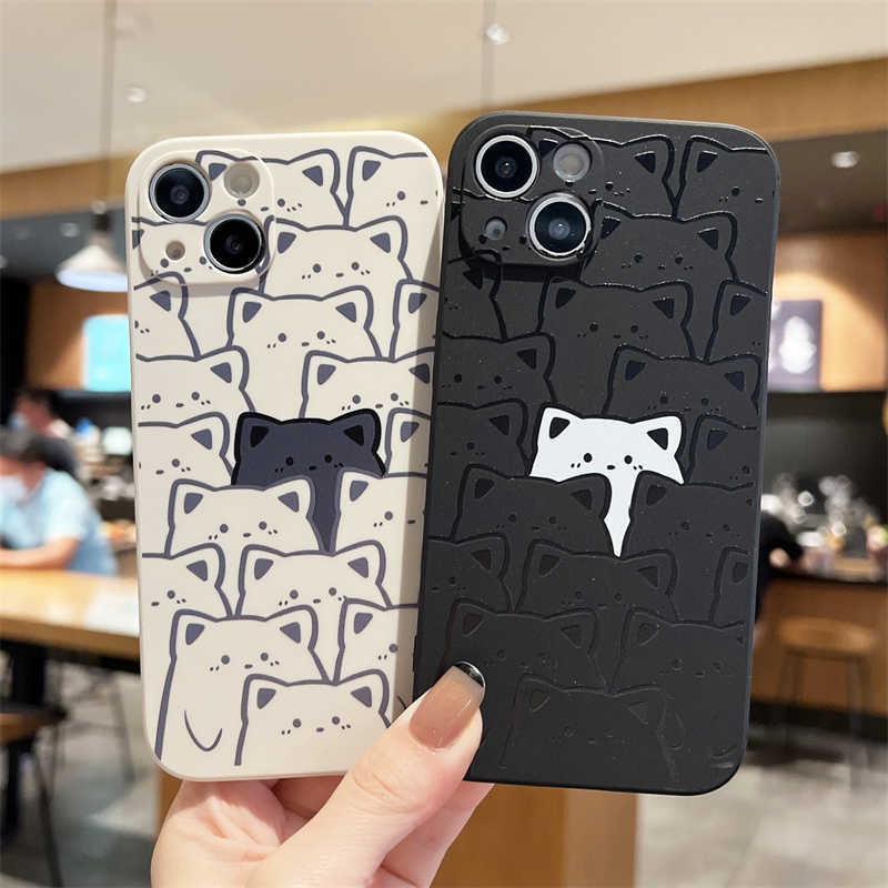 Capa de telefone de urso de desenho animado fofo para iPhone 11 12 13 14 Pro MAX Mini XR X XS 7 8 Plus SE 2 3 Capa macia de silicone à prova de choque L230619