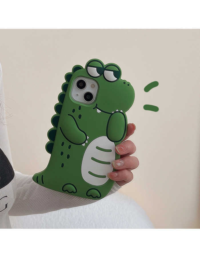 Cartoon Green Animals Silikonowy telefon na iPhone 14 13 12 11 Pro Max XR XS Max x Shockproof Cute guma tylna pokrywa L230619