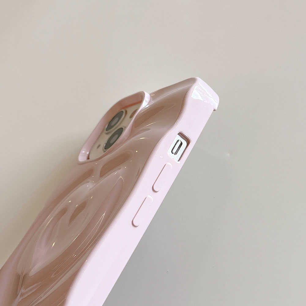 Koreanische Glänzende Herz 3D Fall Für iPhone 12 13 14 Pro Max Fundas Welle Form Kreative Weiche TPU Zurück Abdeckung Shell für iPhone 11 Coque L230619