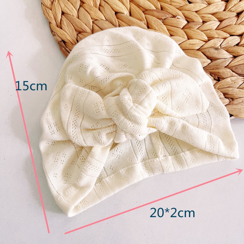 Lovely Bowknot Cotton Baby Hat Cute Solid Color Baby Girls Boys Turban Hat Soft Newborn Infant Cap Beanie Head Wraps