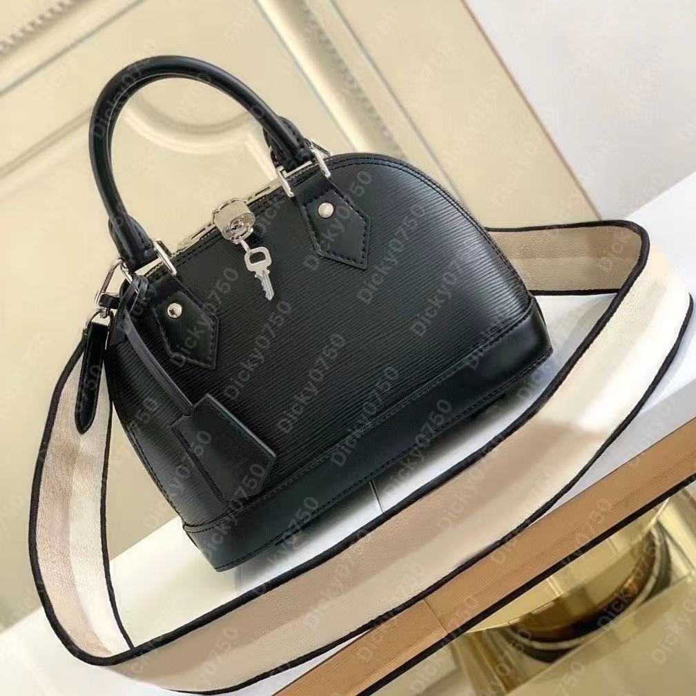 Designer Bag Shell Alma BB Handbag Luxury Shinny Leather Crossbody Bag Lady Patent Purse Tote Colourfull Women Classic Zipper Pocket Sac En huvudsaklig Dicky Messenger -väska