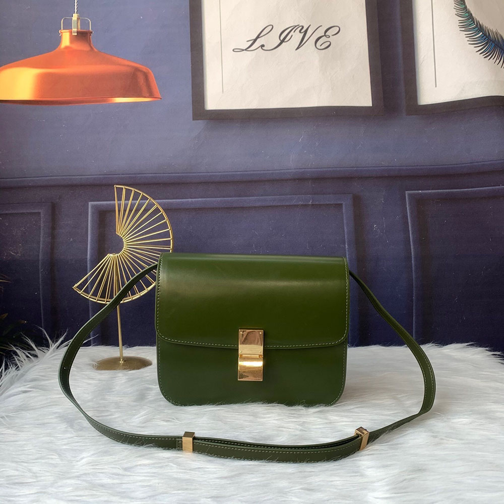 2023 High Sales Boutique Cowhide Women's Bag Green Personalized Trendy Appearance Single Shoulder Crossbody Bag Gold Buckle Casual Fashion Style 