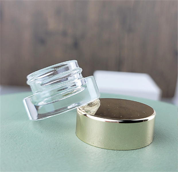 Clear Glass Pot Jar for Cream Wax Essential Oil Cosmetic Prov Tom container Travel Refillable Packaging Bottle 5G 5 ML JL1580