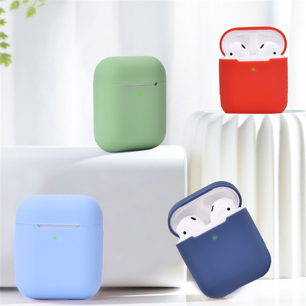 Estojo de silicone para Airpods 1 2 Fone de ouvido sem fio Capa para fones de ouvido Acessórios Capa protetora de silicone macio Capa para Airpods Capa