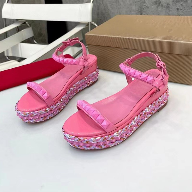 High Heel Sandalen Frauen echtes Leder sexy die faulen Sandalen Open Toe Mules Sommer Walk Urlaub Casual Sandalen 35-41größe Keilsandalen