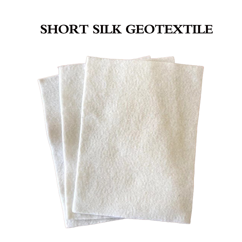 Géotextile court en soie blanc non tissé aiguilleté solide pente polyester anti-poussière matériau composite non tissé blanc