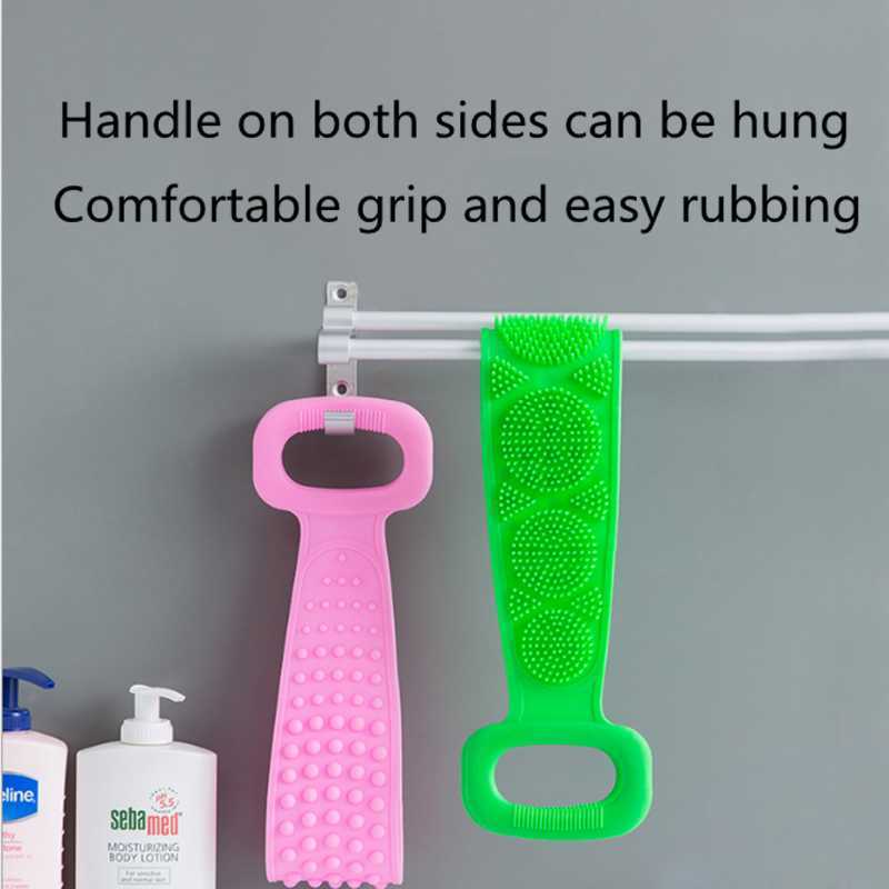 Magic Silicone Brushes Bath Towels Rubbing Back Mud Peeling Body Massage Shower Extended Scrubber Skin Clean Shower Brushes L230704