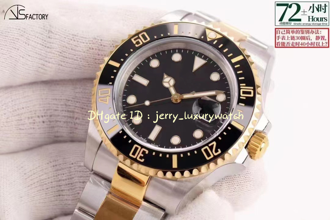Vs M126603 Sea Dweller Luxury Men's Watch 3235 Mechanical Movement 904L Rostfritt stål 44mm, 72-timmars kinetisk energilagring, keramisk ramguld