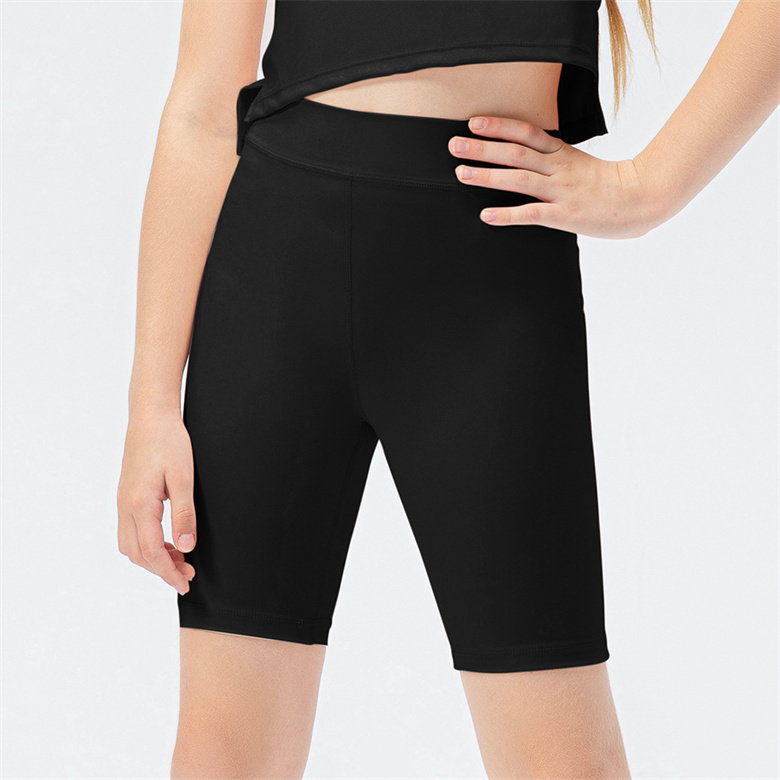 LU Kids Yoga Shorts Outfits High midje Sportkläder Fodrade fitness slitage korta byxor flickor som kör elastisk LL23403