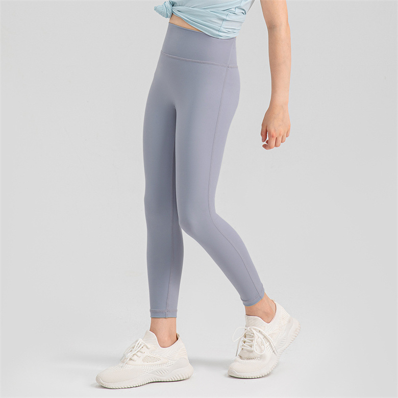 Lu Kids Yoga Pants Push Ups Fitness Leggings Soft High midja Align Legging Hip Lift Elastic T-Line Sports Pants Seamless