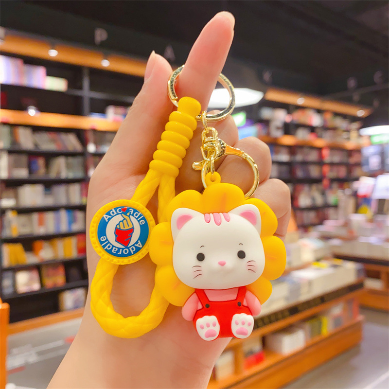 Fashion blogger designer jewelr New Sunflower Bear Cat Silicone Jewelry Keychain mobile phone Keychains Lanyards KeyRings wholesale YS182