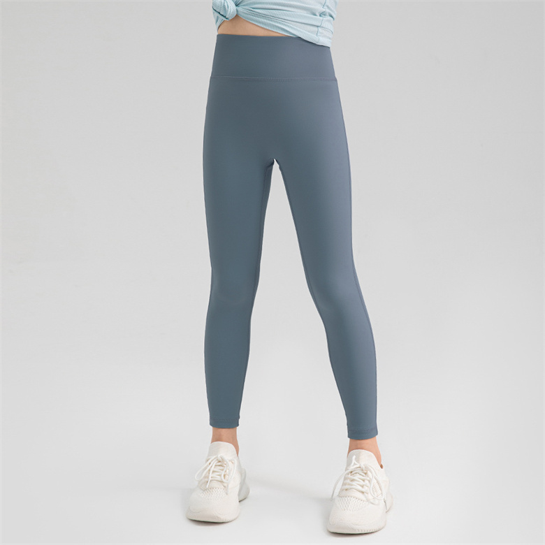 lu Kids Yoga Pantolon Push Ups Fitness Taytlar Yumuşak Yüksek Bel H bir Hip Kalça Kalça Elastik T-Line Spor Pantolon Sakinsiz