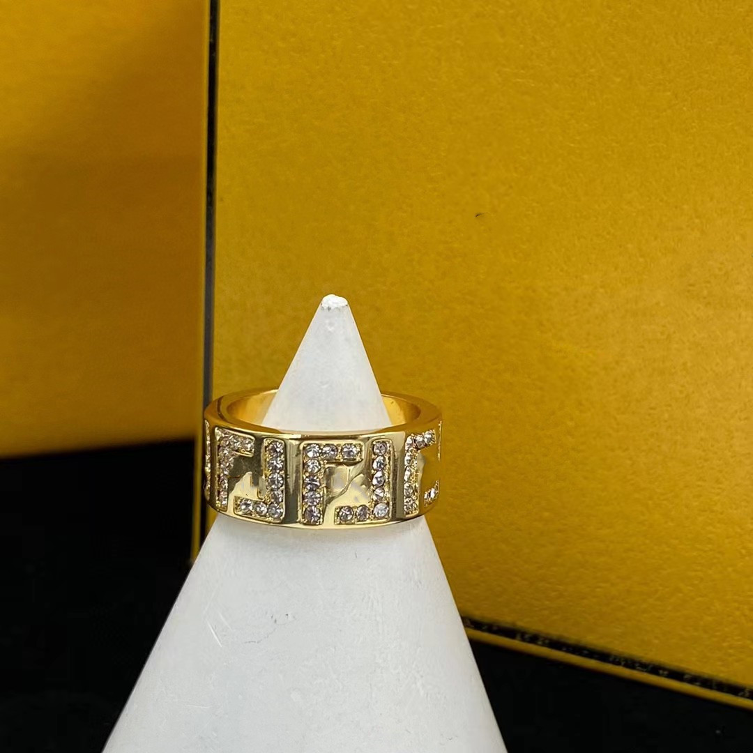 Bague ad anello con lettera in oro alla moda donna, personalità semplice, festa, amanti del matrimonio, regalo anelli di fidanzamento, gioielli con scatola NRJ235W