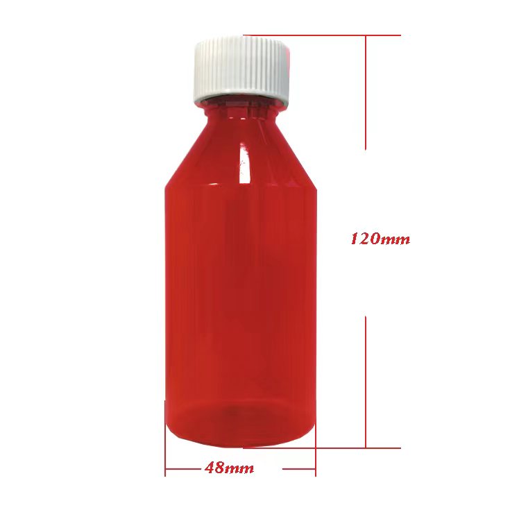 Bouteilles d'emballage vides douces kaw og 1000 mg 120 ml sirop infusé thclean marron floue claire