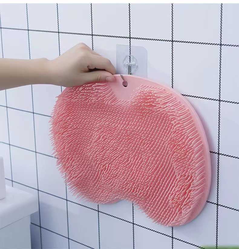 Shower Back Scrubber Body Scrub Exfoliating Silicone Reusable Sucker Wall Mat Bath Massage Tool Bathroom Accessories L230704