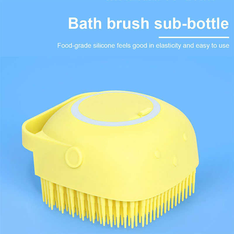 Distributeur d'épurateur multifonction en silicone Accueil Brosse de bain Voyage pour bébés Kit de bain pour animaux de compagnie Brosse de bain en silicone avec crochet L230704