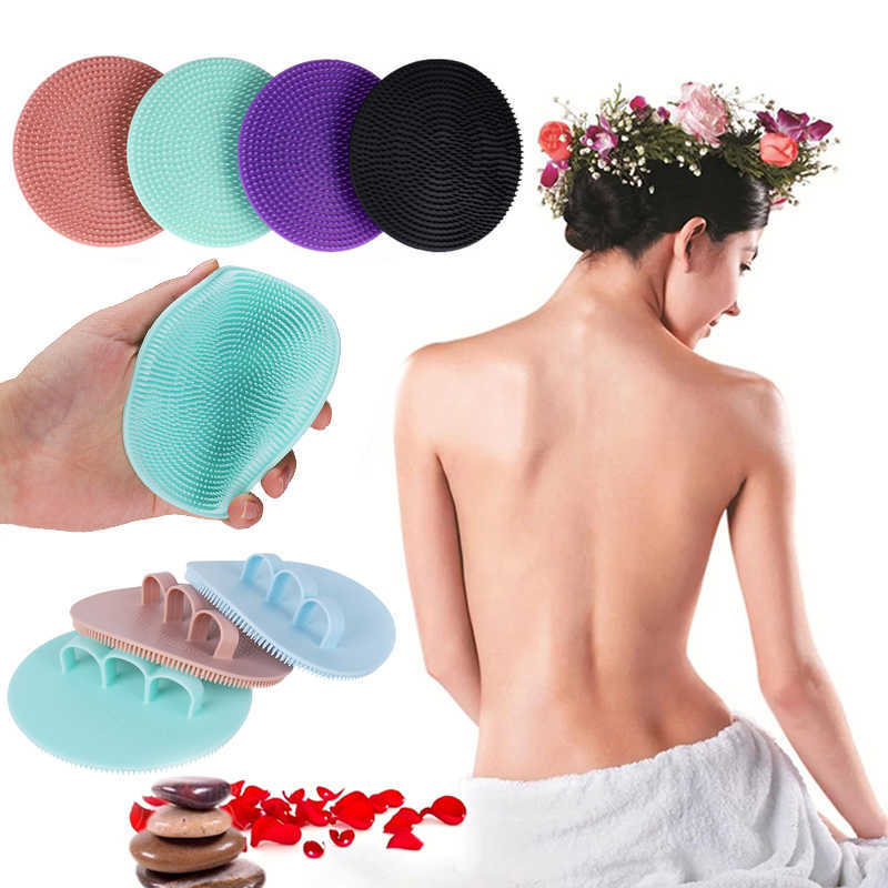 Lavage Corps Épurateur Brosse De Bain Masseur Du Cuir Chevelu Poils De Silicone Hygiénique Exfoliant Outil De Bain De Poche Peau Propre Brosses L230704