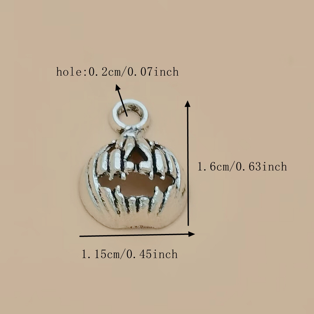 Halloween Pumpkin Charm Pendant,for Crafting Jewelry Making Accessory Antique Silver A-065